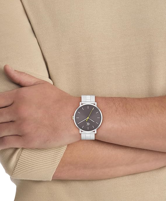 Calvin Klein Three Hand Quartz Movement Watch CK Real Collection with Stainless Steel Bracelet