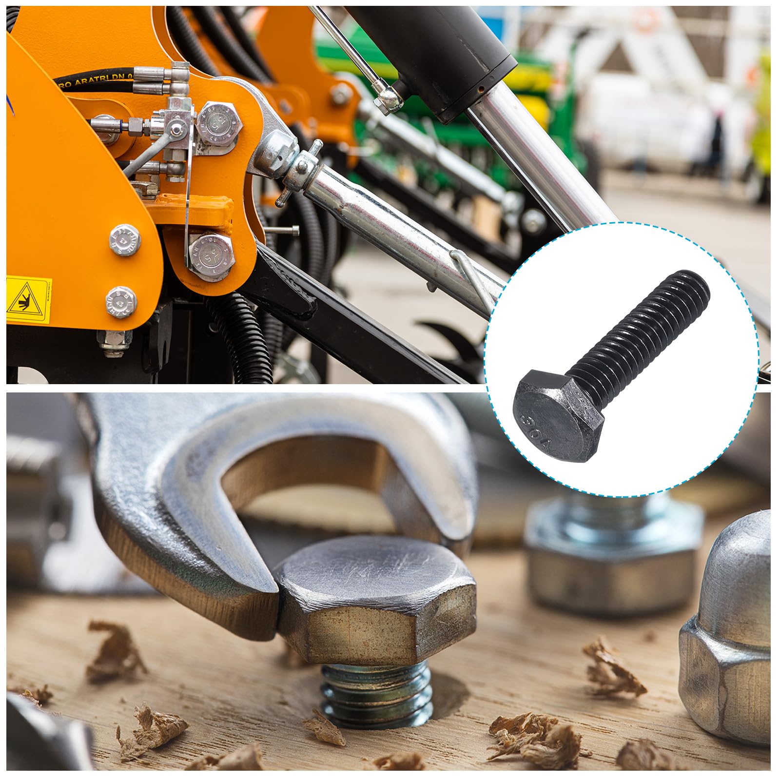 METALLIXITY Hex Head Bolts (1/4-20 x 1") 10Pcs, 304 Stainless Steel 18-8, Fully Threaded, External Hex Drive - Image 4
