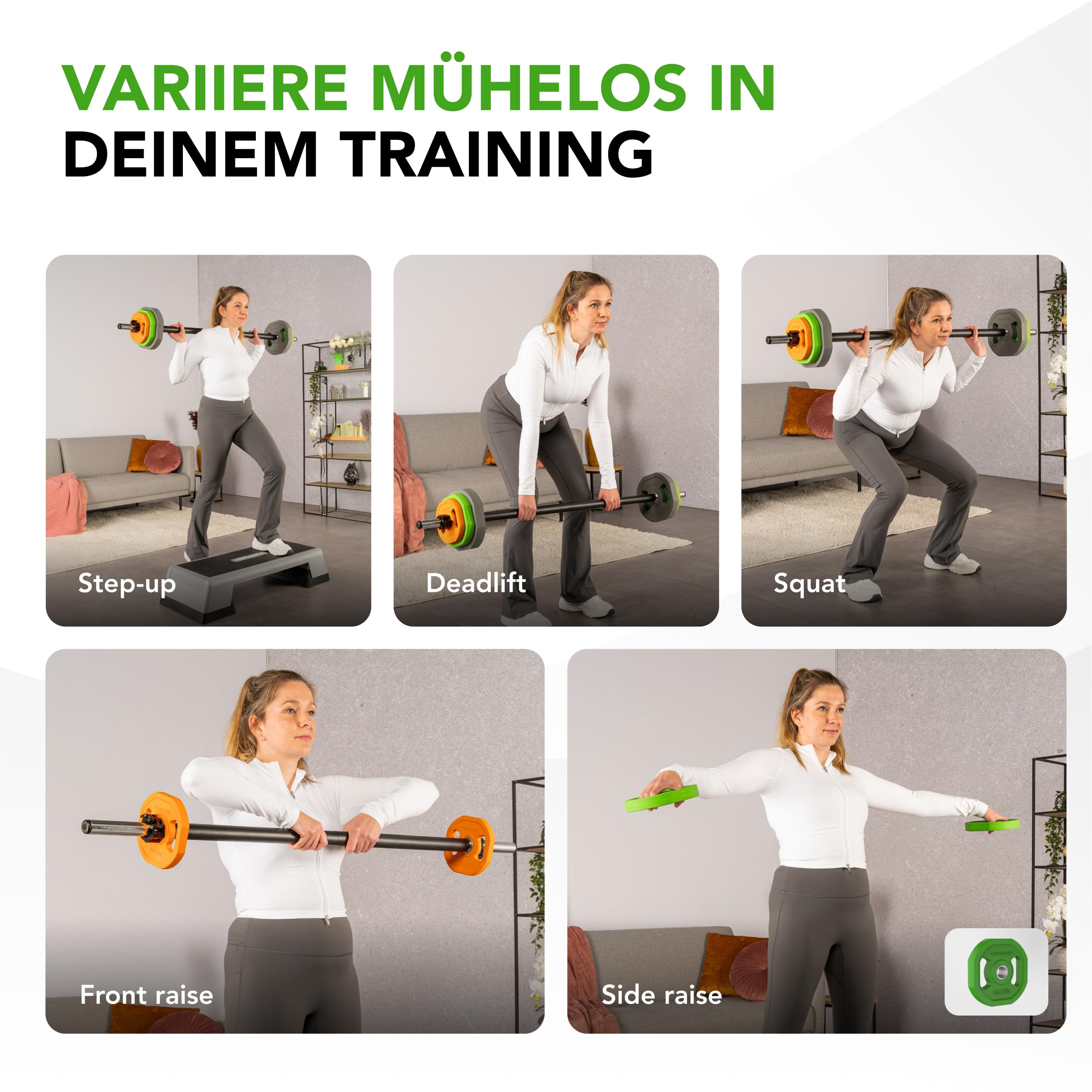 Tunturi Aerobic Pump Gewichteset 20kg Hantelset mit 6 Scheiben Hantelstange Gummibeschichtung