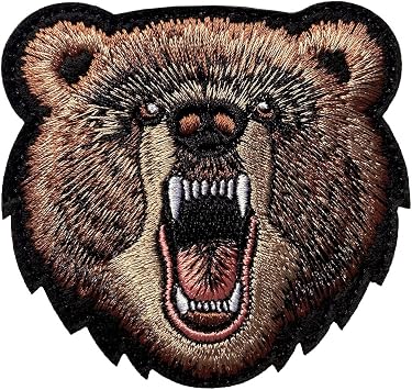 Bear Patch Embroidered Armbands Badges Patch Hook & Loop Patches 3" x 3.15" Sized