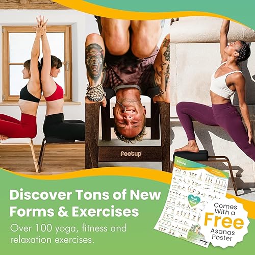 Vista 7 de FeetUp - El banco original para parada de cabeza de yoga, banco entrenador vegano para parada de manos y soporte, equipo de inversión