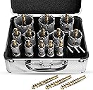 19 PCS (1/2" to 2-1/8") Carbide Hole Saw Kit for Metal - Heavy Duty TCT Hole Cutter Drill Bits Set with Titanium Pilot & L-Wrench, for Stainless Steel/Iron/Aluminum | Metal|