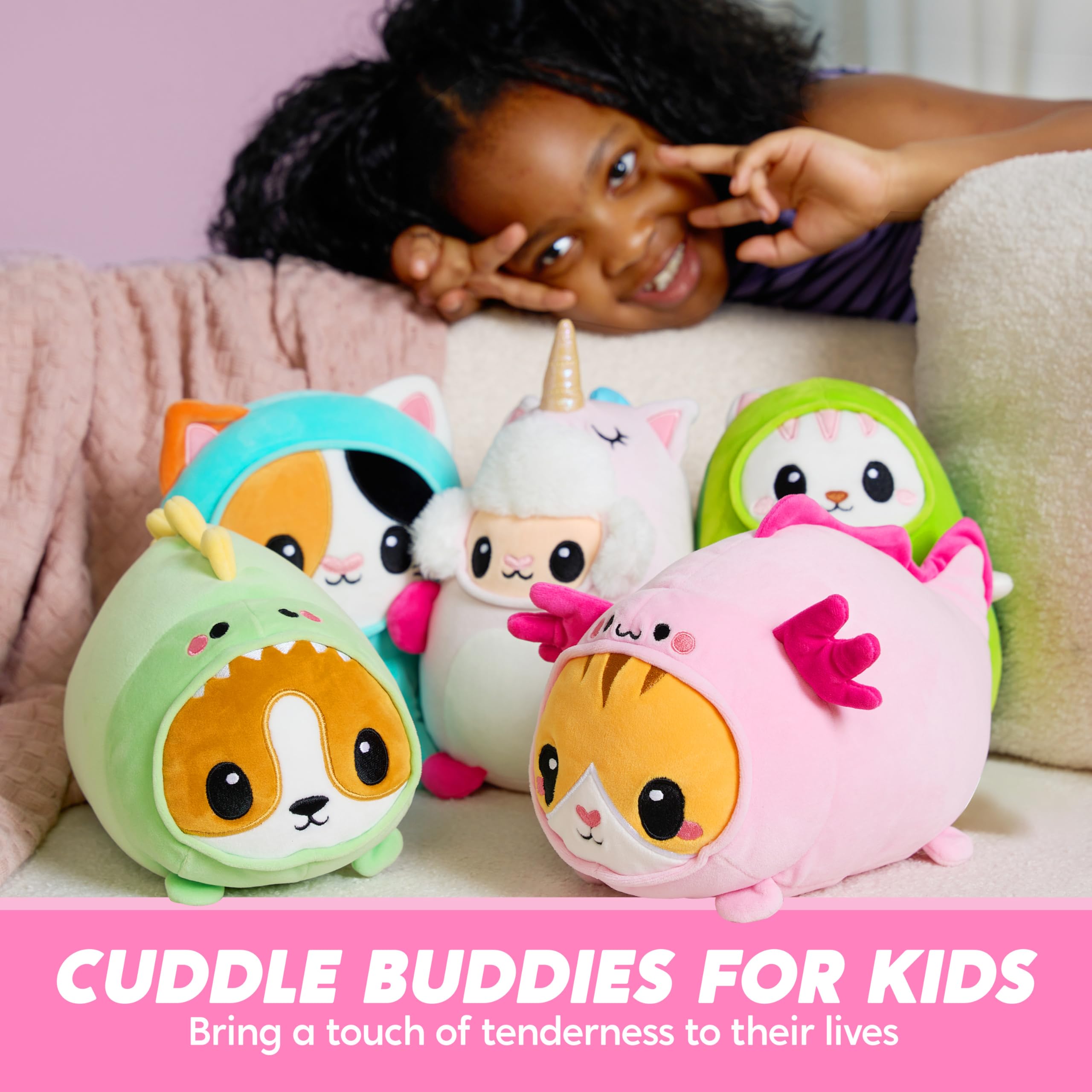 Axolotl - Juguete de peluche de gato kawaii, peluche suave de 11 pulgadas, bonita almohada de peluche para niños y adultos, regalo de cumpleaños para niños y niñas, regalo para Navidad 4