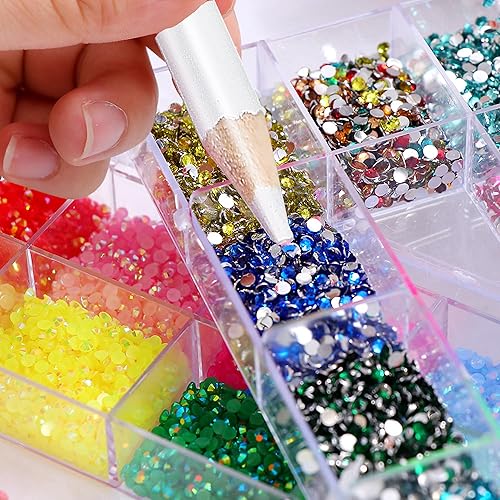 Miniatura 8 de FULZTEY 810 diamantes de imitación de cristal champán para uñas, piedras preciosas de cristal para manualidades, multiforma, tamaño brillante,