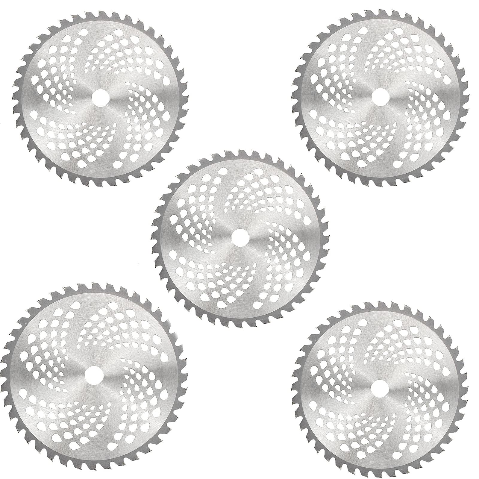255mm 40T/60T/80T Cuchilla Cortadora de Cepillo Cortadora de Césped Cuchilla de Sierra Circular de Repuesto para Cortar Césped, Cuchilla para Recortar Árboles 5 Piezas,40T