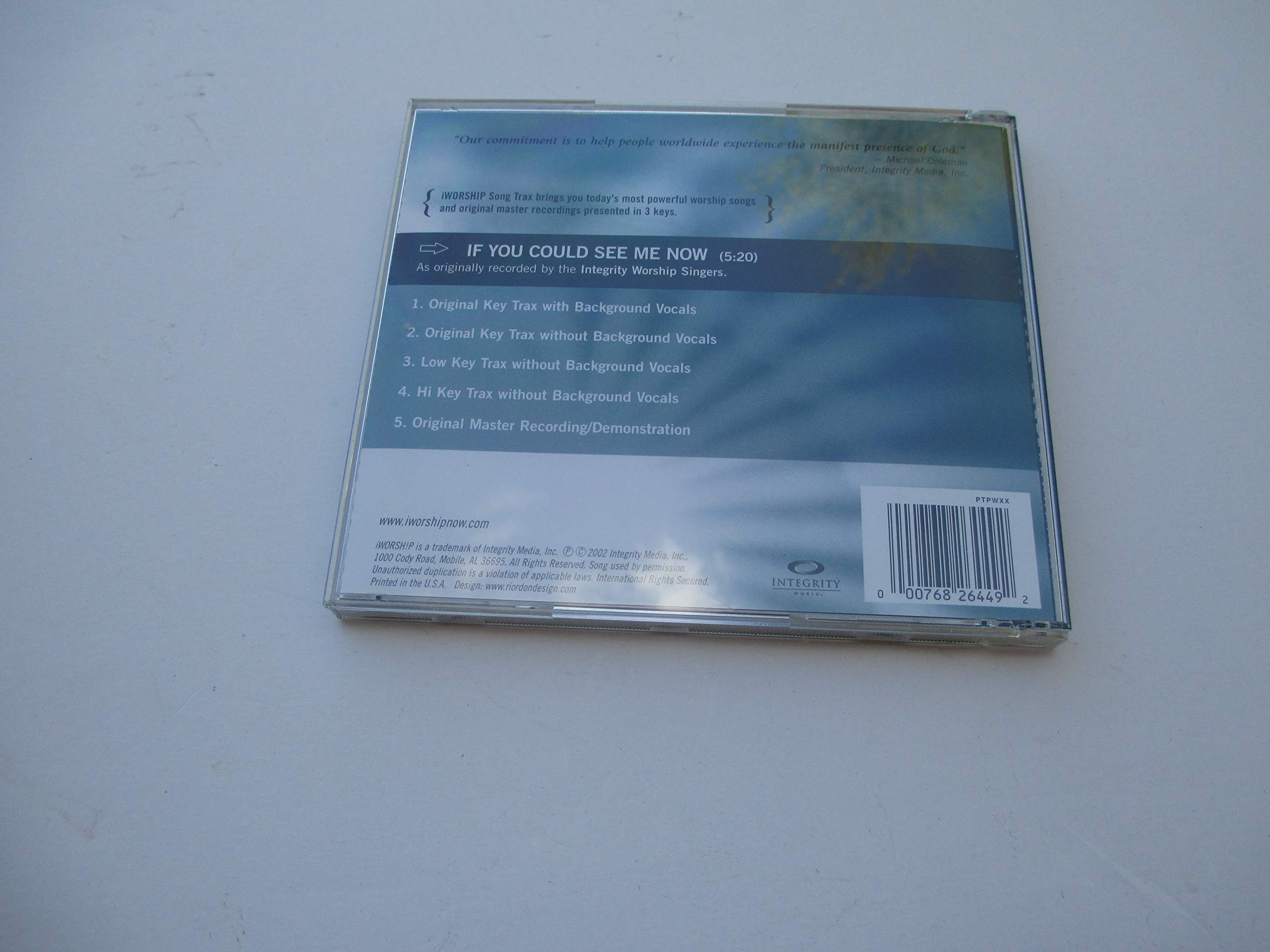 If You Could See Me Now by Integrity Worship Singers Accompaniment Track