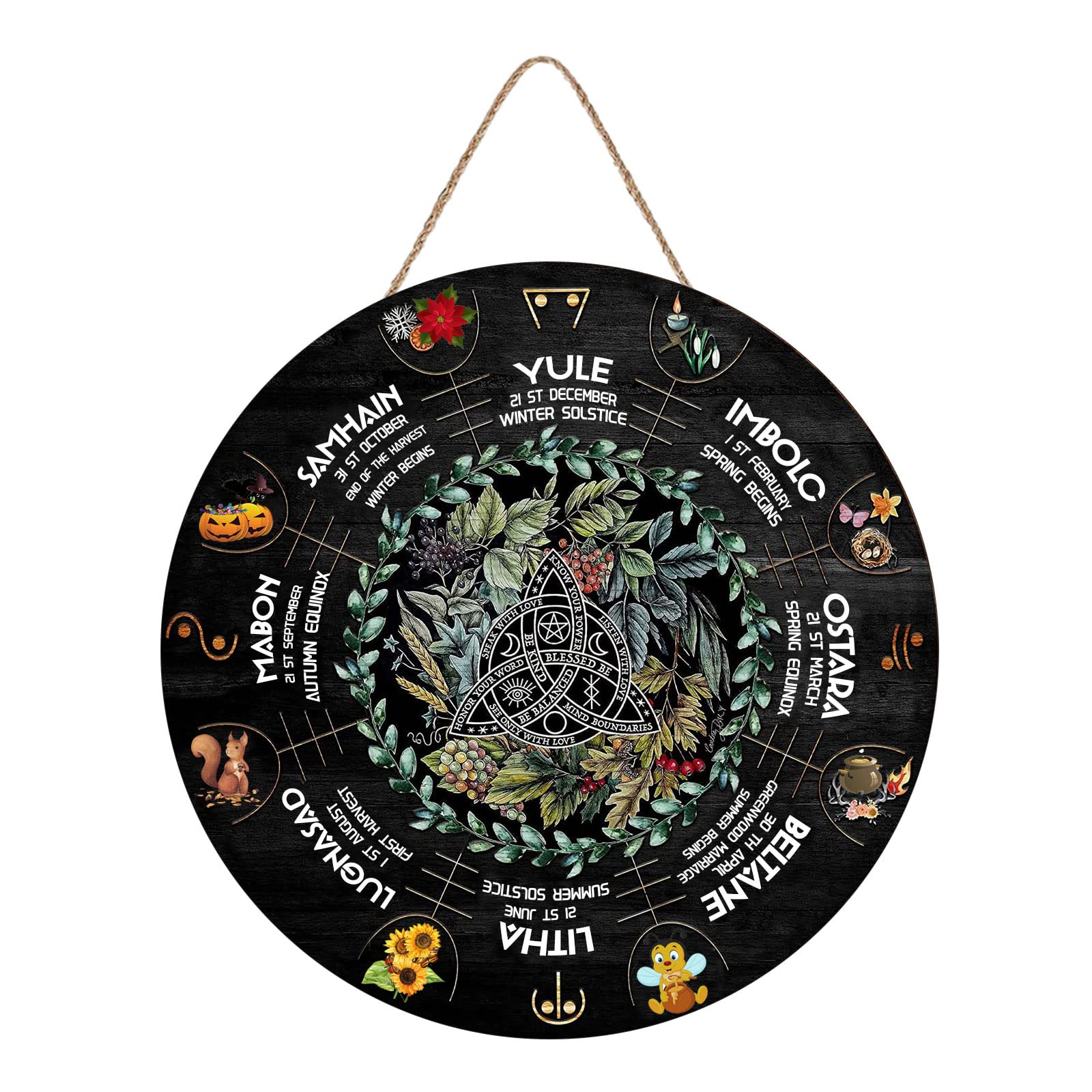 amazon-com-wheel-of-the-year-wood-sign-sabbats-norse-pagan-sign-witches-runes-wood-engraved-board-wiccan-holidays-wicca-calendar-yule-altar-celestial-sign-vintage-handmade-christmas-sign-decor-12-x