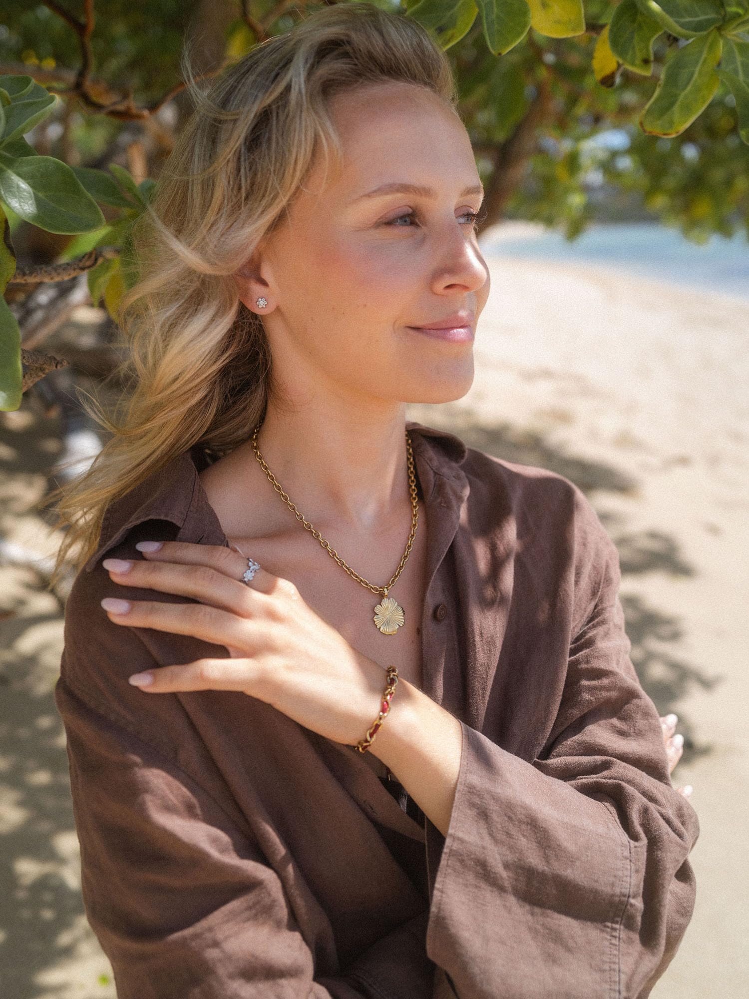 Purelei Share Aloha Kette – wasserfest & verstellbar | Ausdrucksstarke Gliederkette aus Edelstahl & 14K/18K Vergoldung | Statement-Piece für selbstbewusste Looks