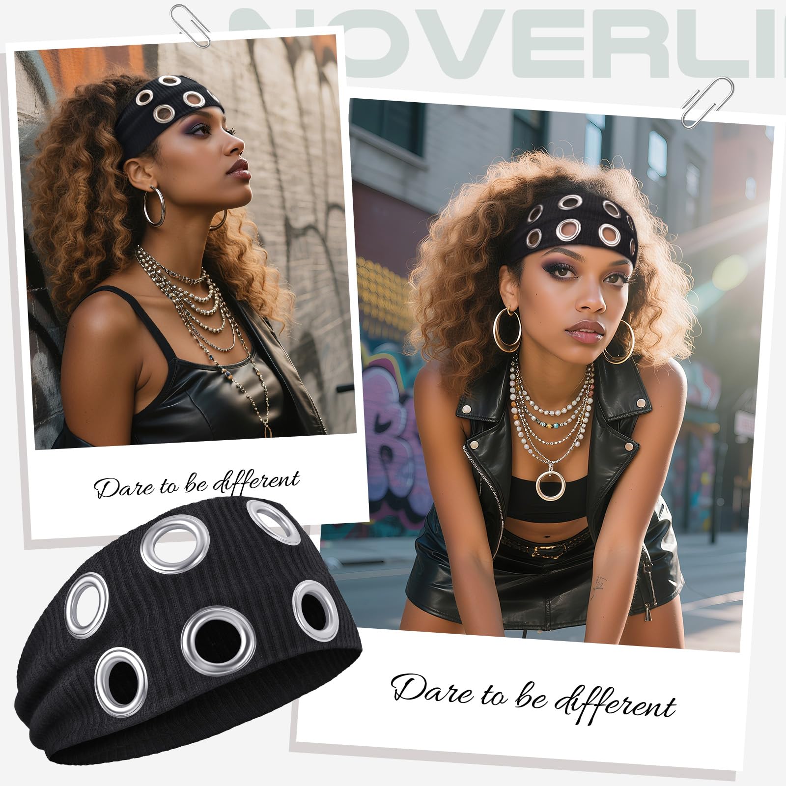 Women Elastic Headband Wide Y2K Casual Sporty Hair Accessory Black Women main image 3