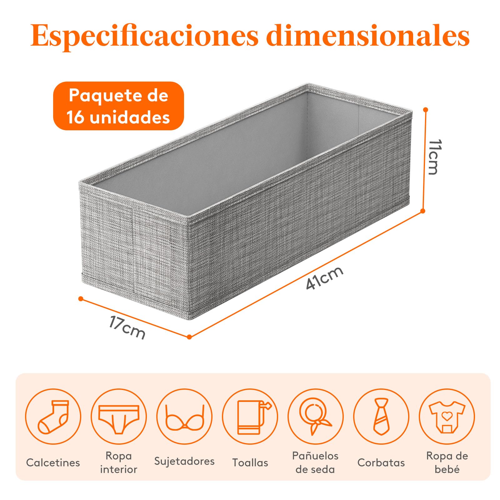 Lifewit Juego de 16 organizadores dobles Hemnes para cómoda con base estable, organizador de armario, cajones, sistema de organización para cambiar pañales, ropa infantil, camisetas, ropa interior