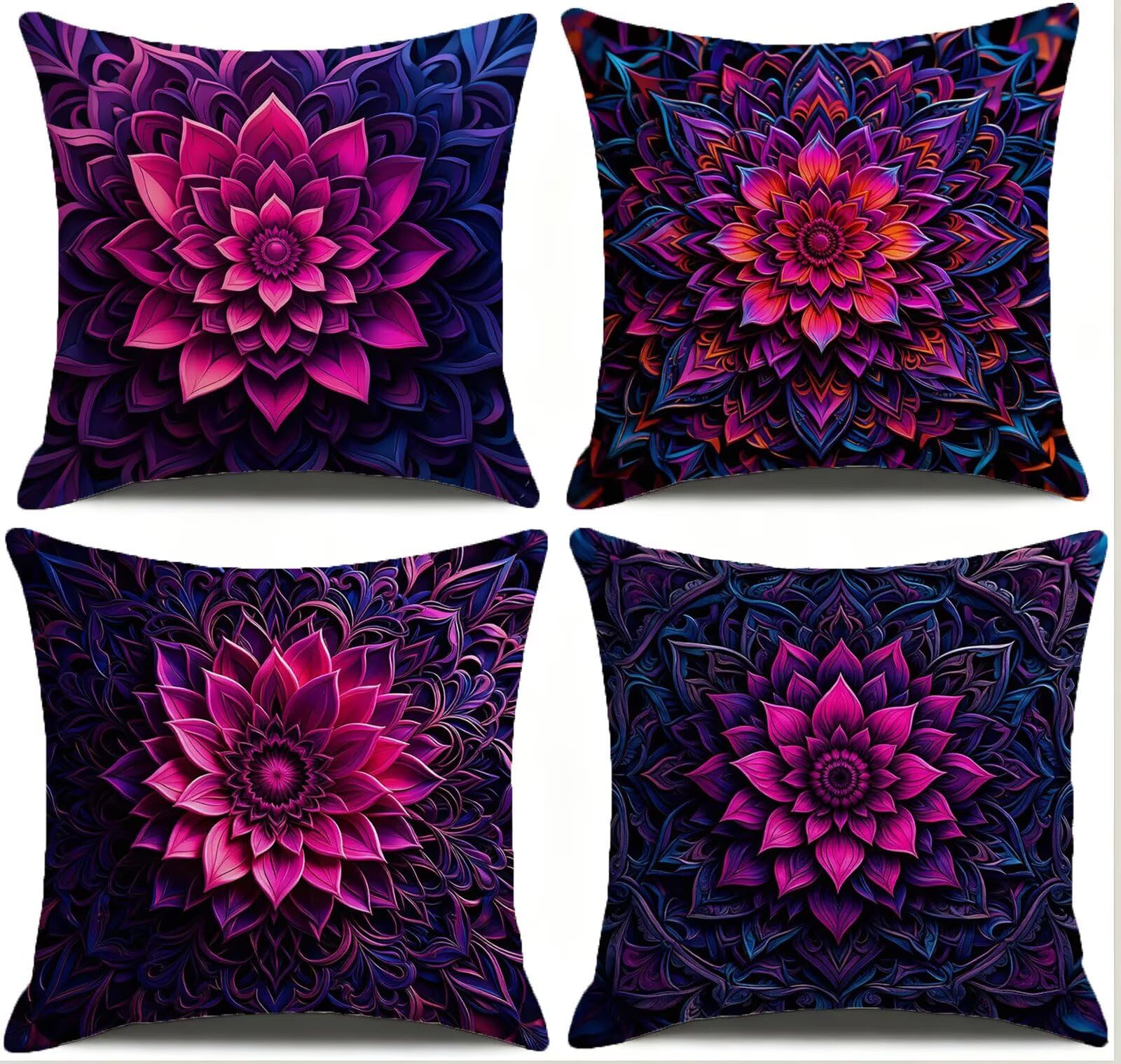 Coussin Exterieur Impermeable Violet, Taie Oreiller 45x45, Cod-301