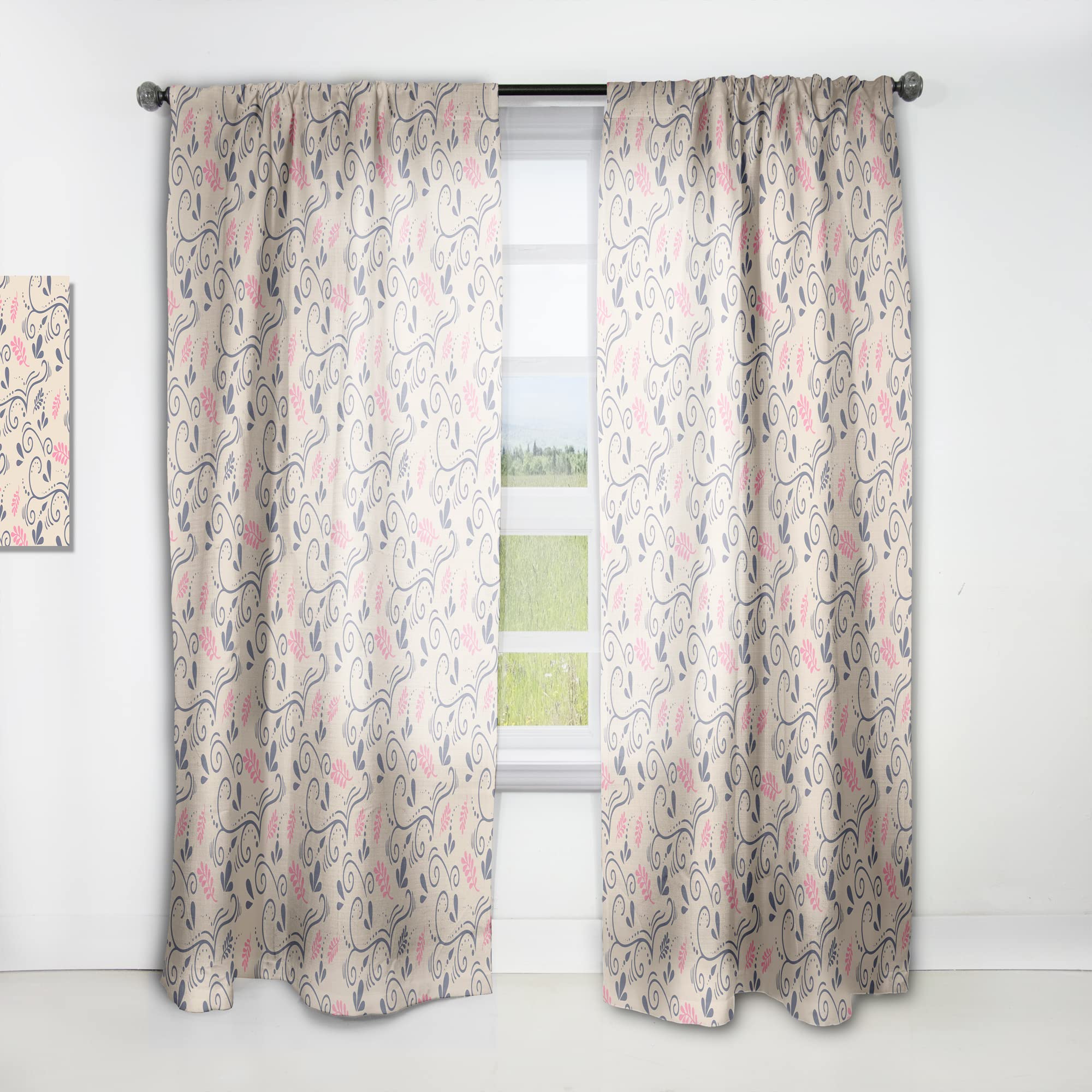 DesignQ Rideaux à Motif botanique rétro X pour sublimer un intérieur terne