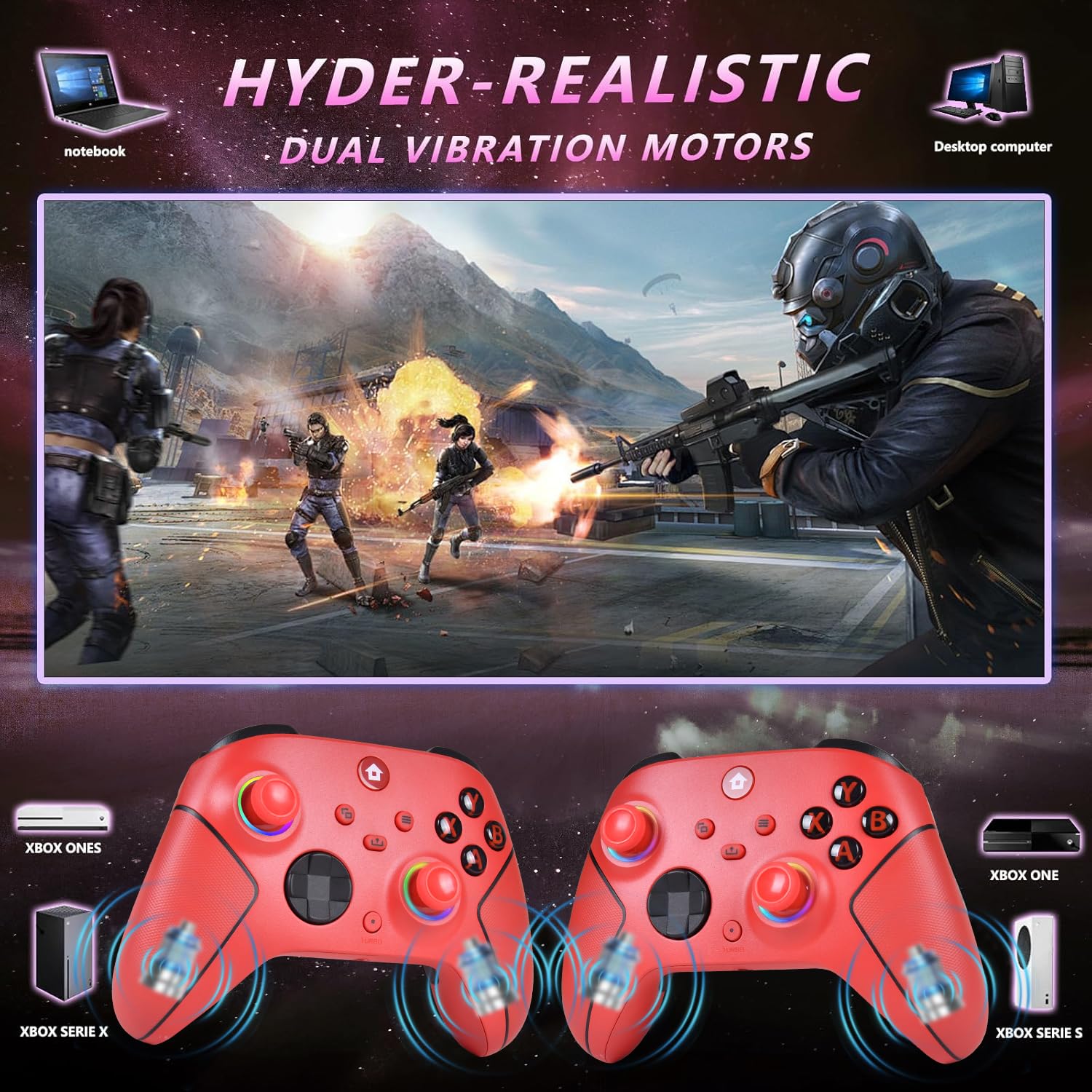 Lampelc Manette Xbox One, manette sans fil Xbox Series X & S/Xbox One/Elite/Windows 7/8/10