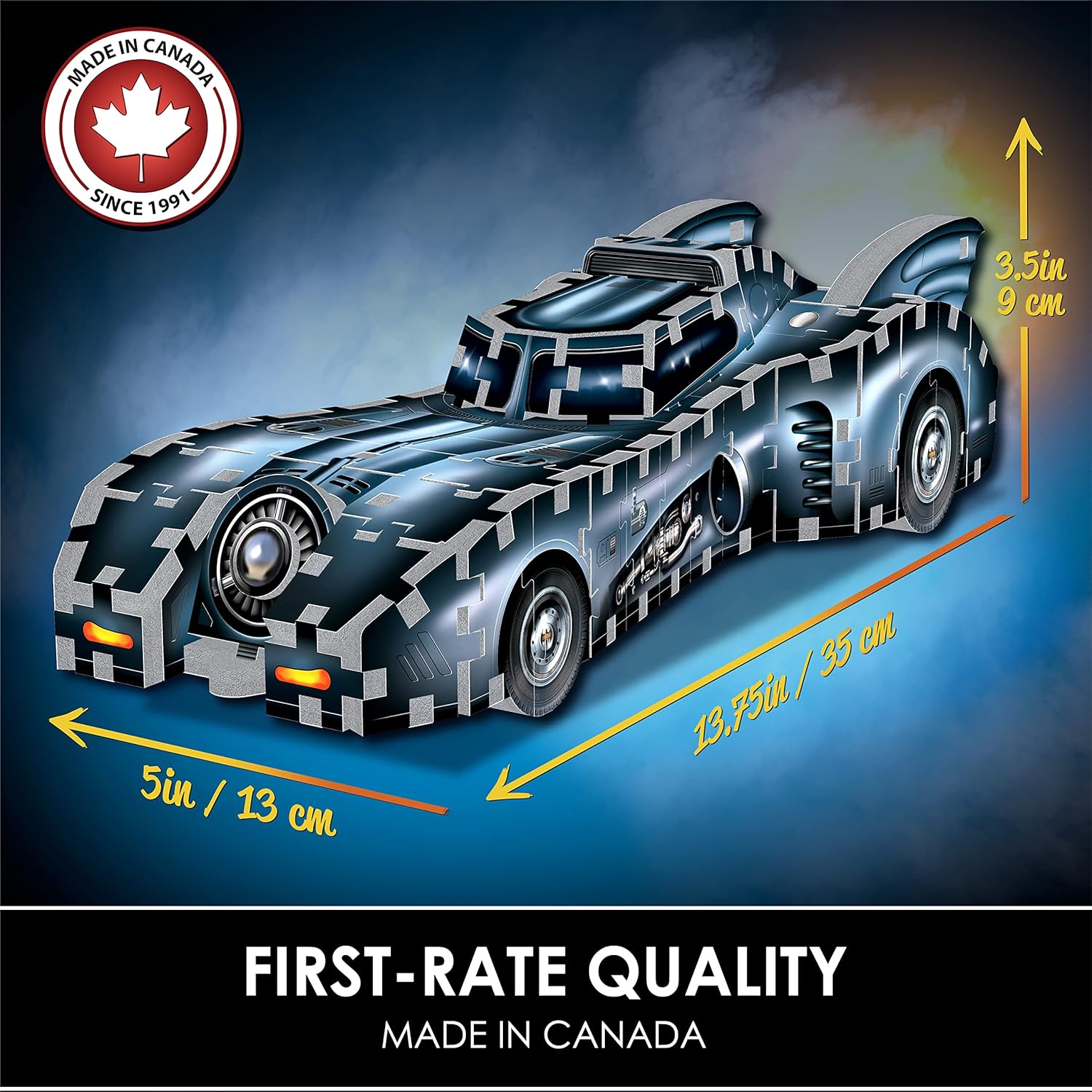 Wrebbit3D Batman 3D Puzzle Model of Batmobile | 255 Jigsaw Puzzle Pieces| Build the Iconic Superhero's Car and Explore Gotham City