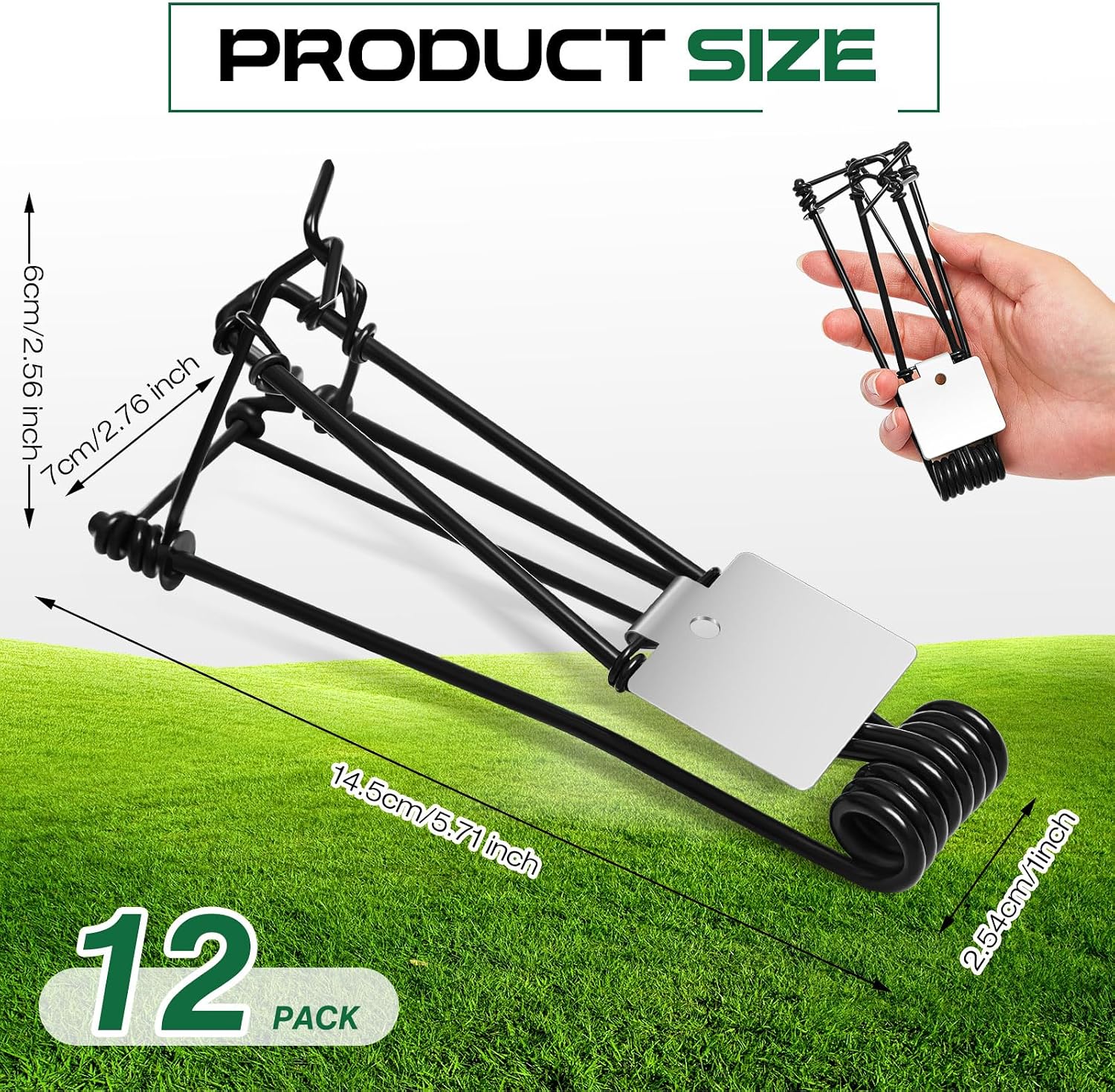 Qualirey 12 Pcs Outdoor Gopher Trap Easy Set Mole Trap Weather Resistant Gopher Killer Vole Killer for Lawn Garden Farm (Black)