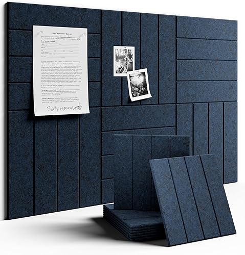 Miniatura 45 de FLUXYNARA - Tablero de anuncios de fieltro 48 x 36 pulgadas, alternativa al corcho, paquete de 12, 70 lengüetas adhesivas, panel de pared grueso