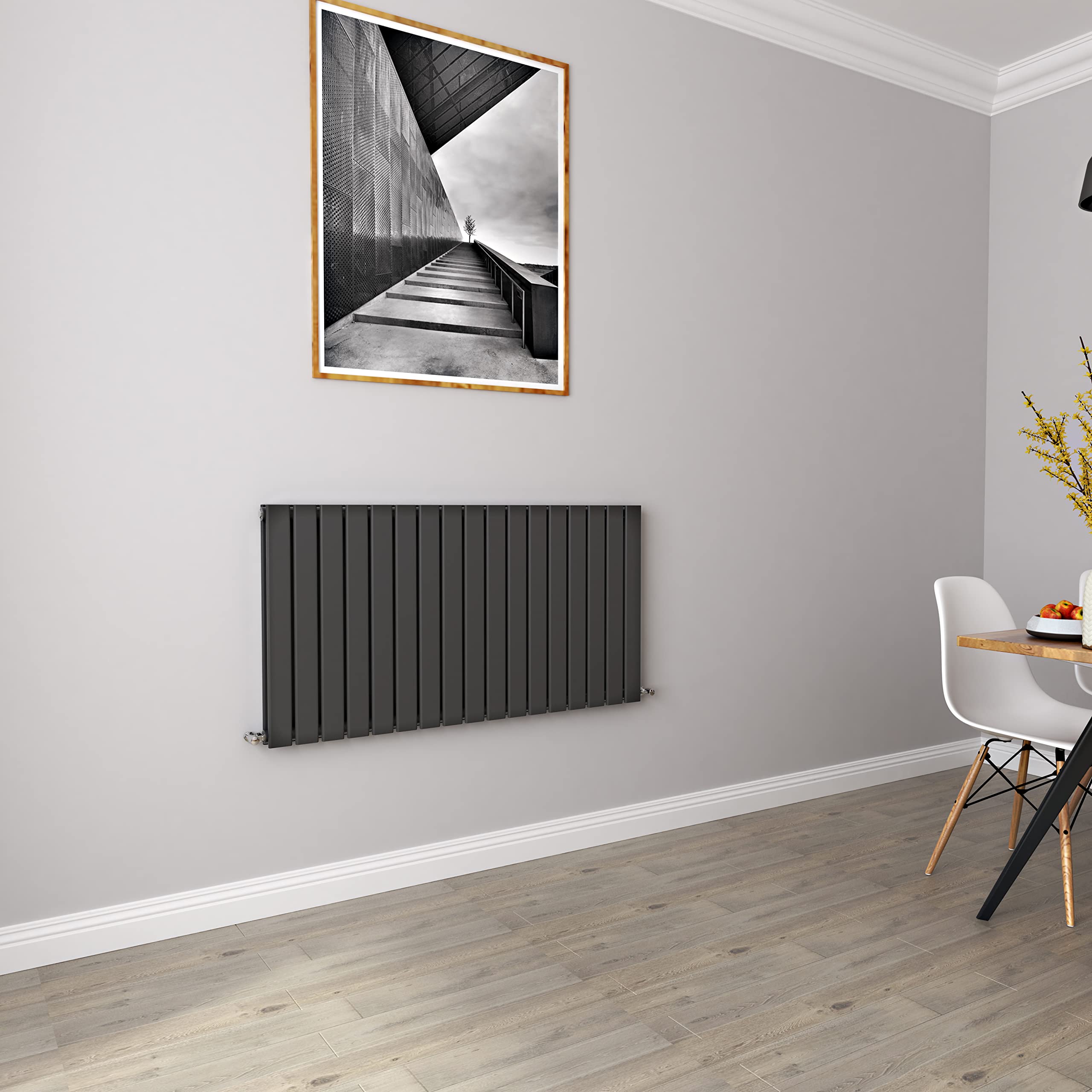 Biubiubath Anthracite Radiators Horizontal Rad Double Flat Panel Central Heating Radiators 600 * 1156Mm