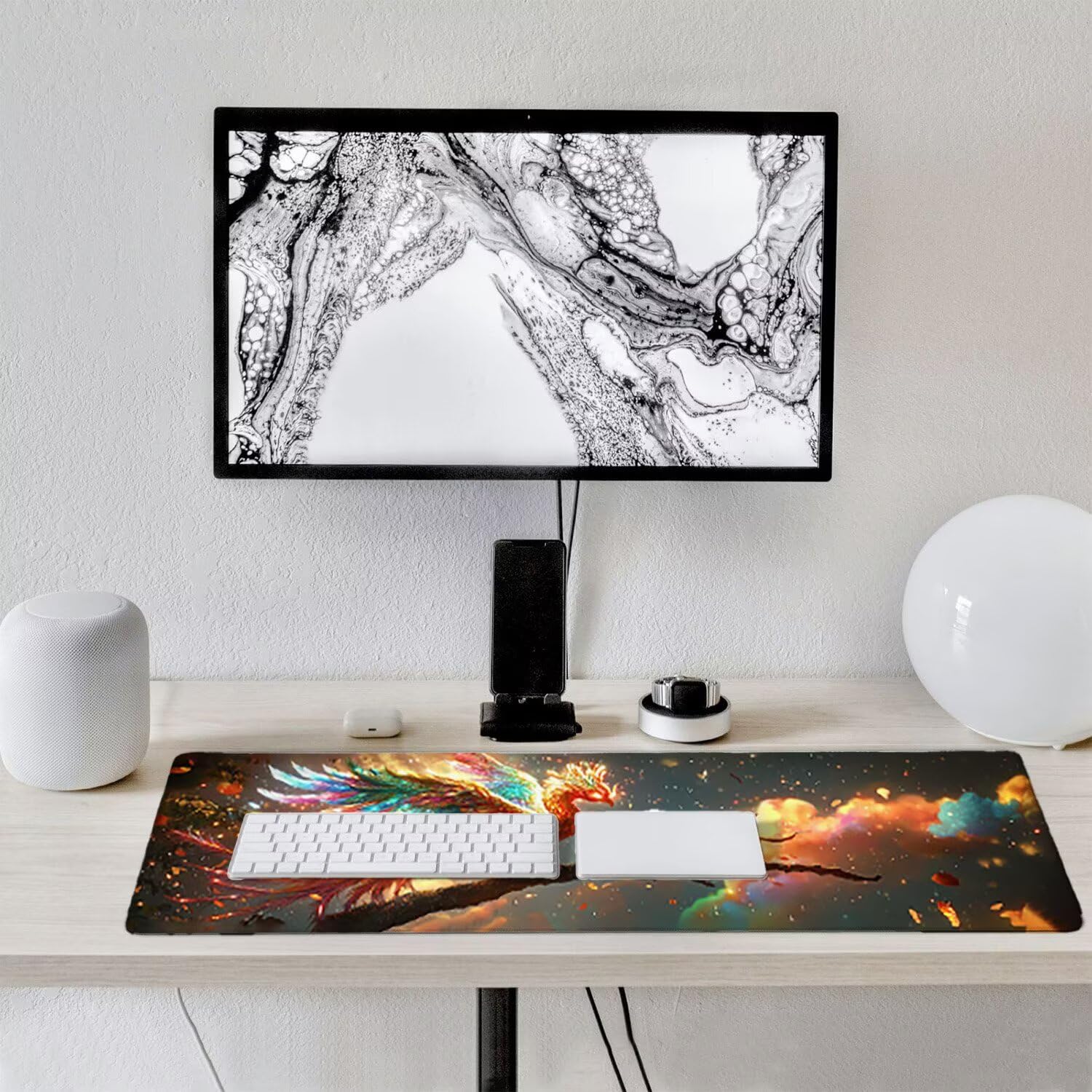 Podkładka pod mysz do gier XXL duża mysz 1200 x 500 mm, duża podkładka pod biurko z antypoślizgową gumową podstawą dla graczy, poprawia precyzję i szybkość (Foenix) o-227