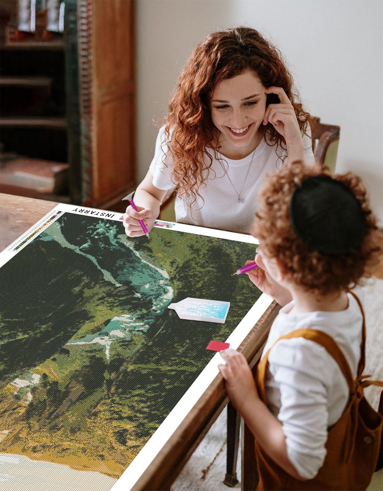 Instarry 5D Diamond Painting Grandi Dimensioni Paesaggio Forestale Decorazione per Casa e Pareti 120x60 cm