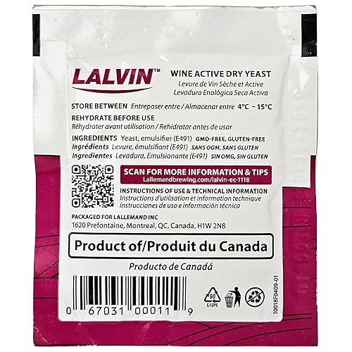 Miniatura 2 de EC-1118 Saccharomyces bayanus 5 paquetes (bolsas de 0.18 oz) Lalvin