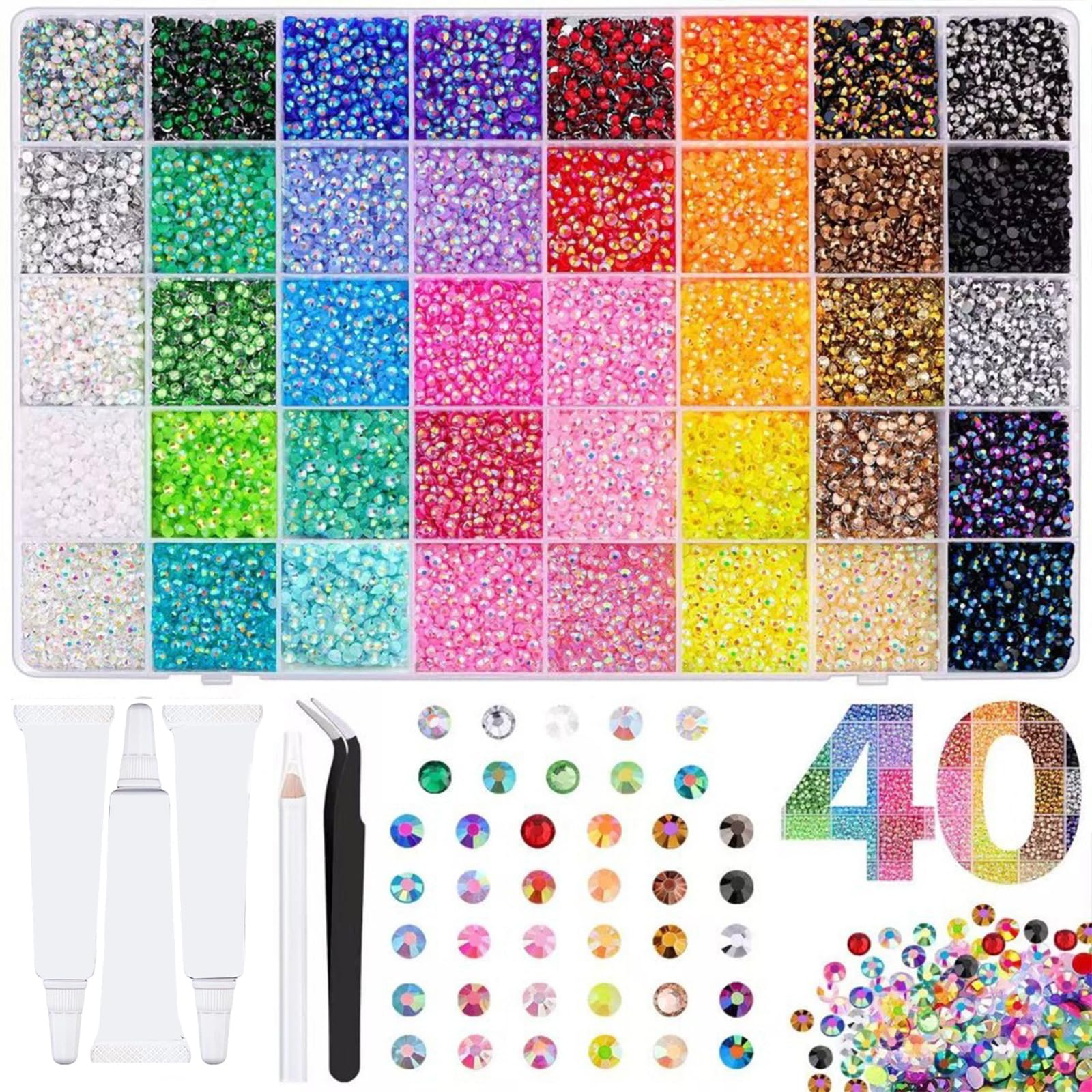 Strass en résine pour maquillage de festival et étui de téléphone chic