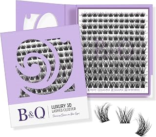 Lash Clusters 144 PCS Individual Lashes B&Q 3D Effect Eyelash Clusters Fluffy Cluster Eyelash Extensions Wispy Eyelashes Natural Look With Long Lasting Curl Cluster Lashes (3D01,10-18mm)