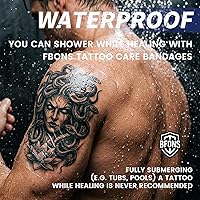 Vista 3 de BFONS Vendajes impermeables para cuidado posterior del tatuaje, 2 pulgadas x 16 yardas, cinta para cubrir tatuajes, suministros de tatuaje, vendaje