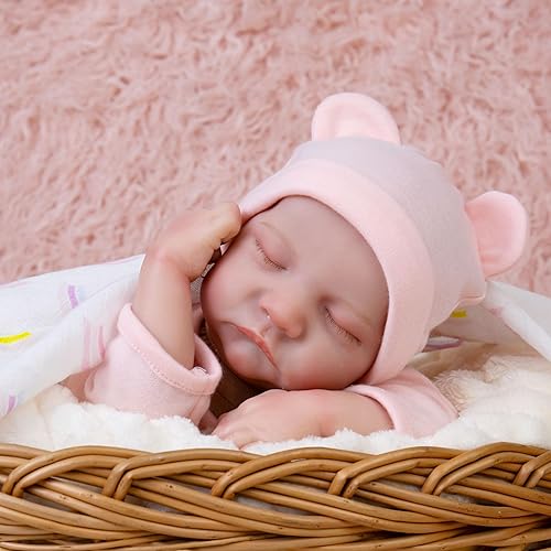 EKOKIZ Muñecas de bebé Reborn realistas de 17 pulgadas, muñecas de bebé recién nacido de cuerpo completo suave de vinilo para dormir, muñecas de