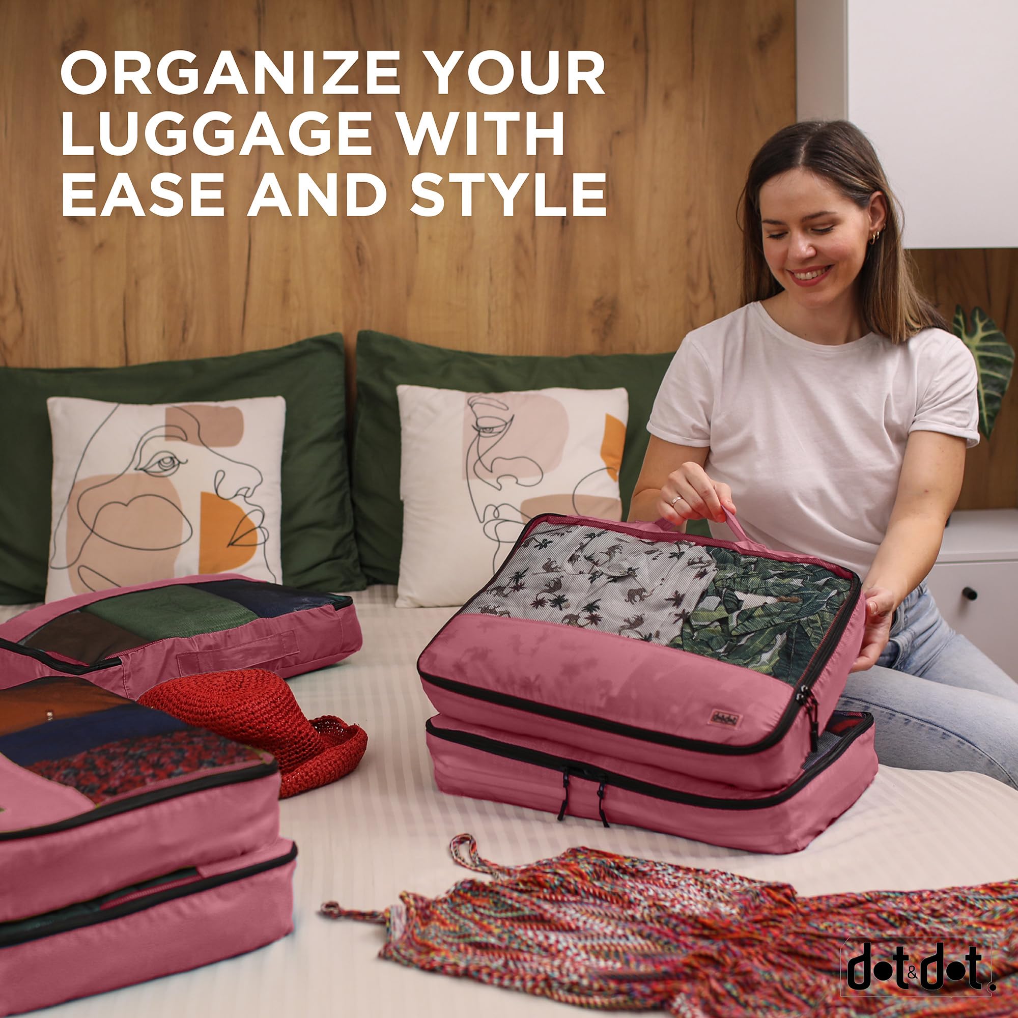 Large Packing Cubes for Travel - 5pc Packing Cubes for Suitcases - Lightweight Luggage Organizer Bags (Non-Compression) view 7