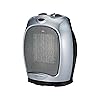Amazon Basics Oscillating Ceramic Space Heater, Portable Heater for Indoor Use, for Office and Home, With Overheat and Tip-Over Protection, Thermostat, 1500W, Silver, 7.52"D x 6.34"W x 9.45"H
