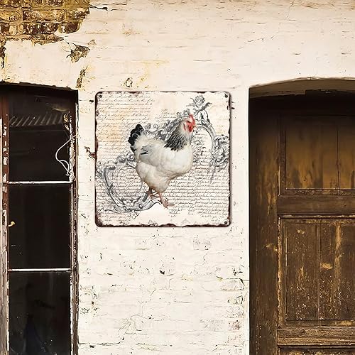Miniatura 5 de Placa de metal con diseño de gallo vintage, estatua de bebé, letrero de metal único para beber para el hogar, cocina, comedor, cafetería, terraza,