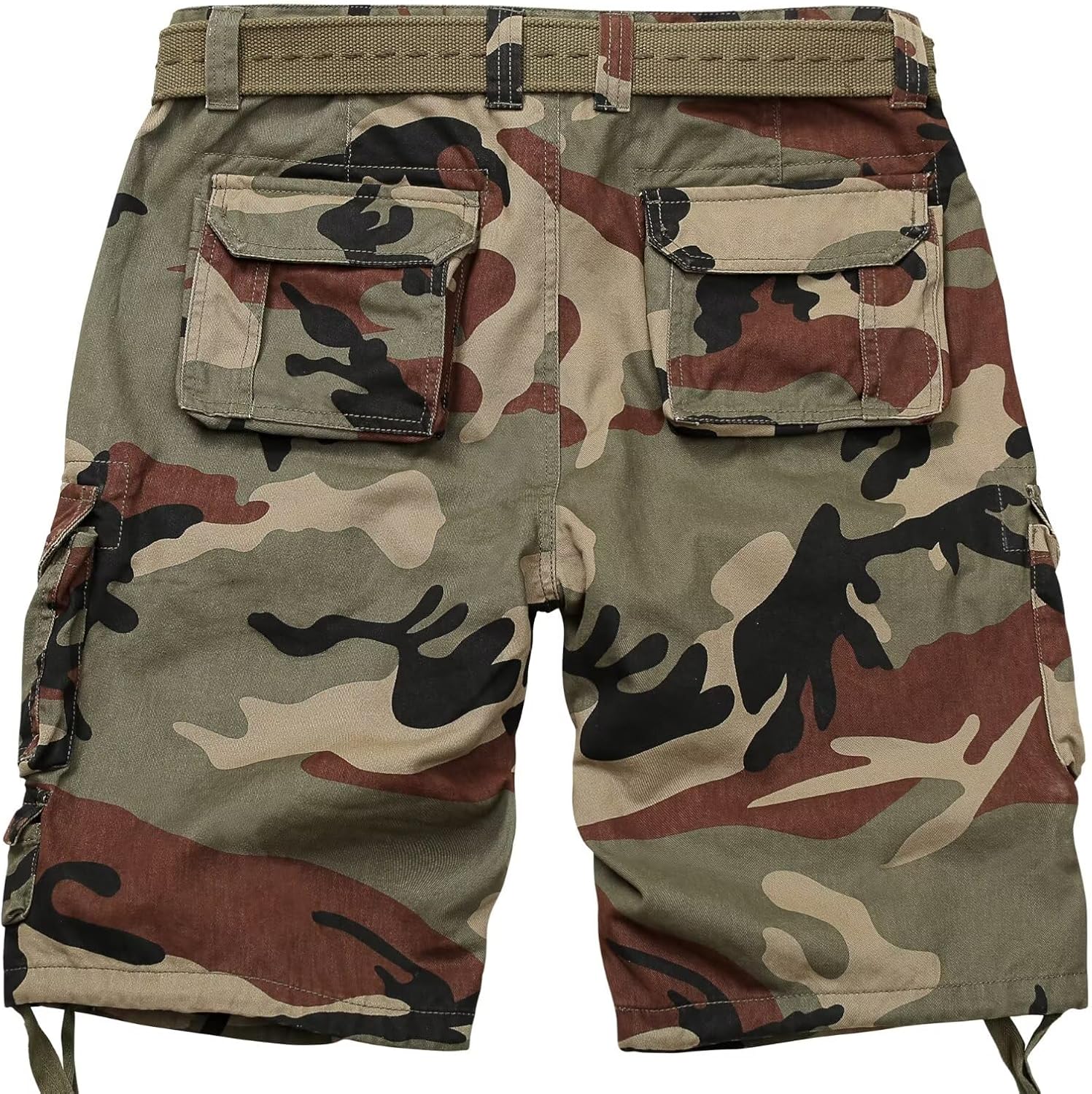 KOCTHOMY Mens Cargo Shorts Cotton Relaxed Fit Zipper Pocket Camo Casual Work Shorts with 9 Pockets No Belt - Image 2