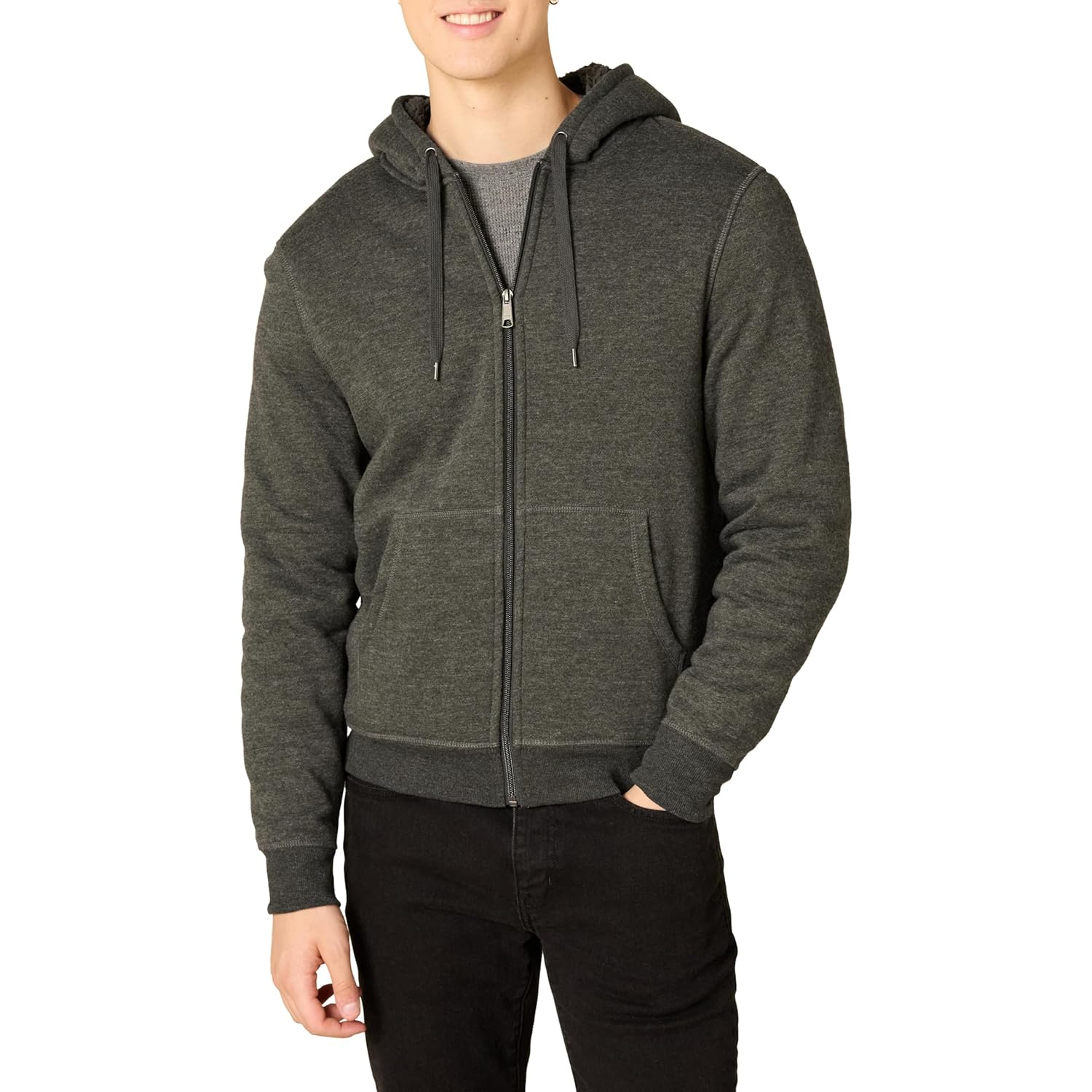 Amazon Essentials Hoodie For Men Sherpa-Lined Full-Zip Fleece Sweatshirt