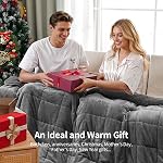 BUZIO Blankets pondérés pour les adultes de taille jumelée 12lbs, Blankets lourds de sherpa polaire avec ventilateur doux pour canapé à lit double, couverture lavable en peluche pour dormir, 48x72 pouces, gris