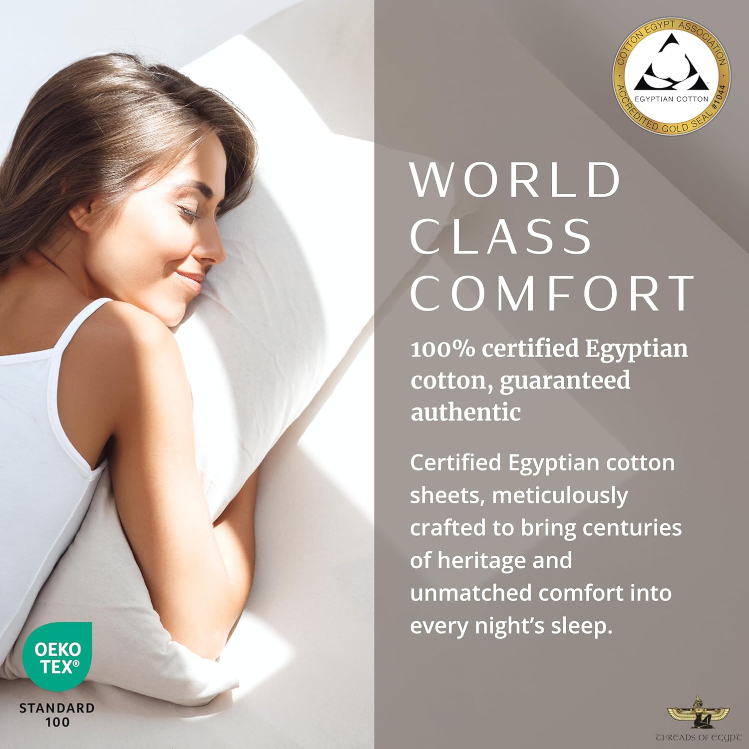 100% Egyptian Cotton Sheets Queen Size | 1200 Thread Count | CEA Gold Seal Certified | Ultra Soft | Cooling for Hot Sleepers | 18" Deep Pocket | Queen Size [White] - Image 3
