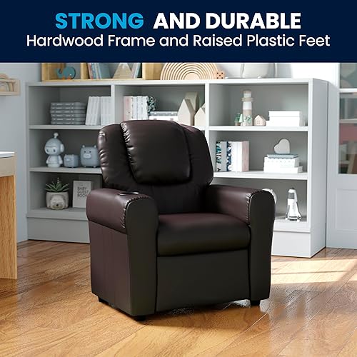 Miniatura 46 de Flash Furniture - Sillón reclinable contemporáneo para niños, color beige vinilo con base para vasos y reposacabezas Vinilo Lavanda,Vinilo