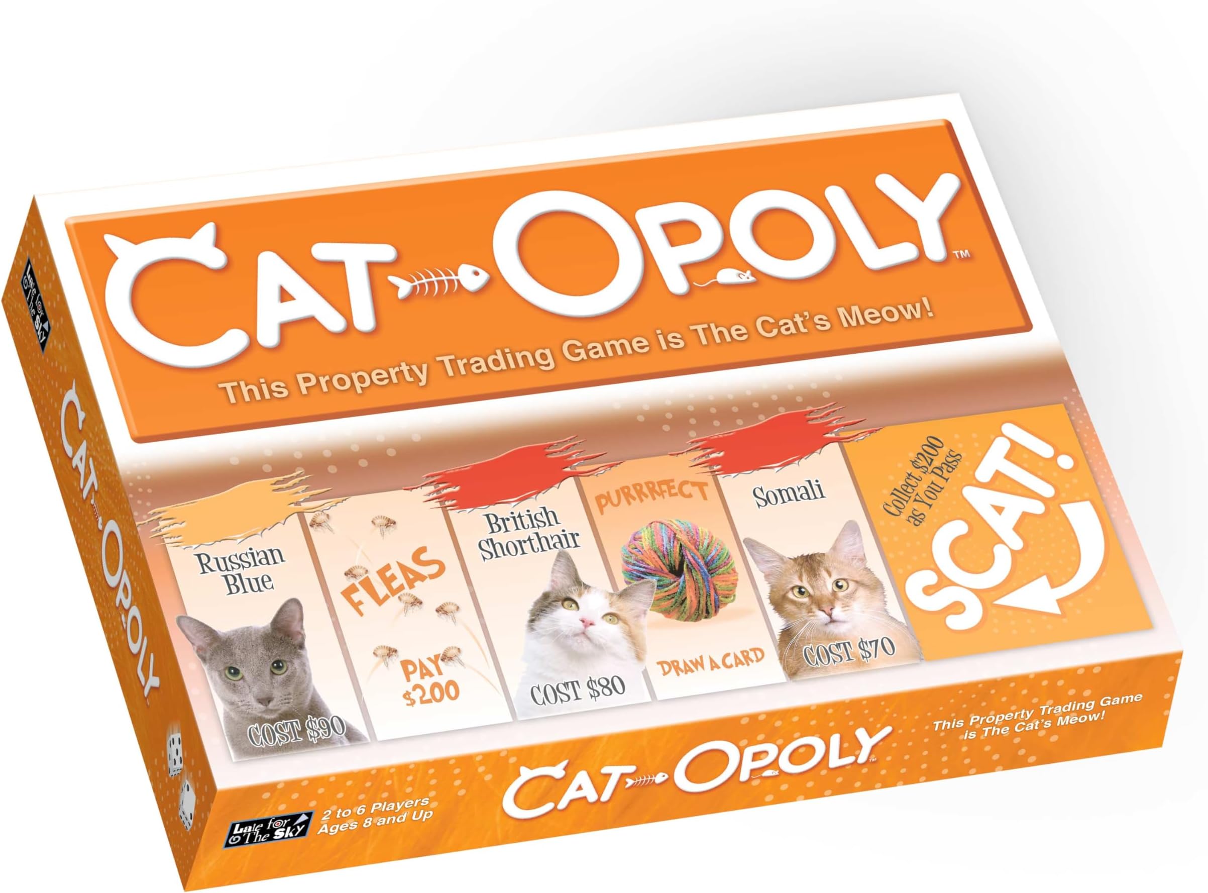 CAT-opoly Board Game White, Large