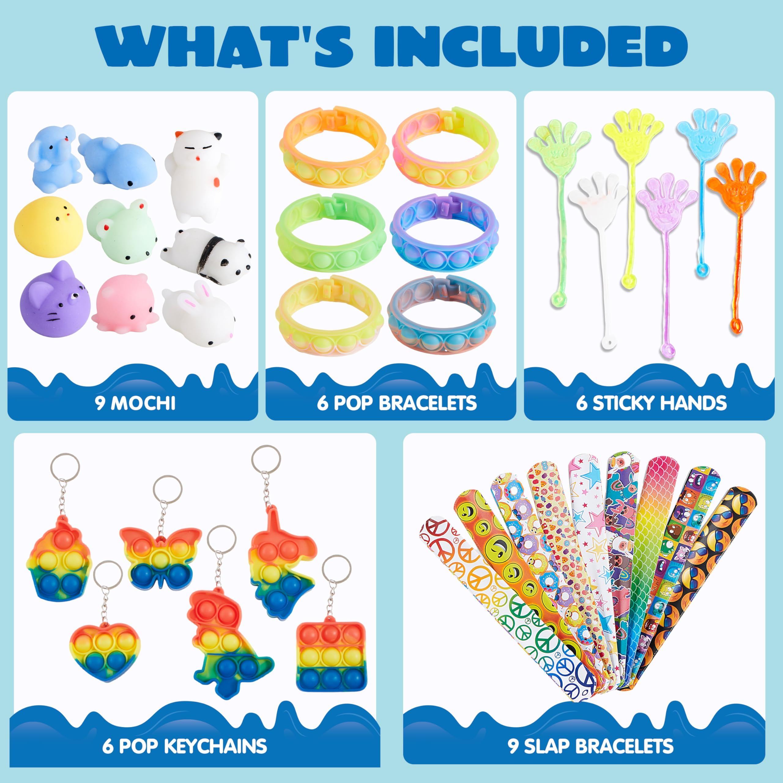 JOYIN 60 Stücke Kindergeburtstag Mitgebsel Set, Popular Fidget, Partyspielzeuge, Goodie Bags Fillers für Kindergeburtstag Gastgeschenke, Give Aways Kindergeburtstag Klassenzimmer Preise