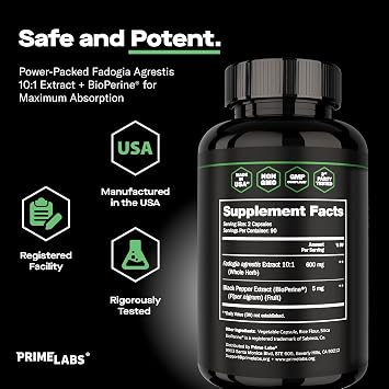Prime Labs Creatine Monohydrate + Fadogia Agrestis Capsules