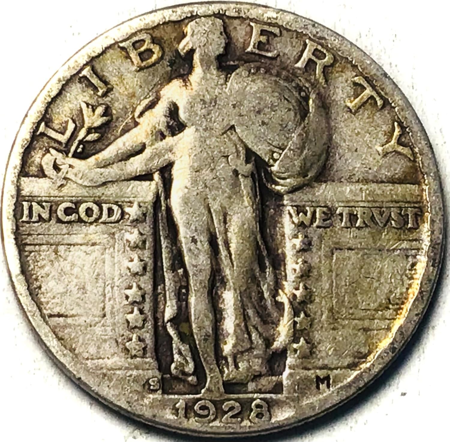 1928 S Standing Liberty Silver Quarter Very Good