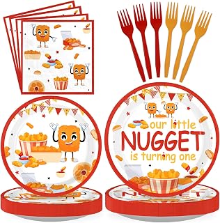 96 Pcs Chicken Nugget 1st Birthday Party Decorations, Serves 24