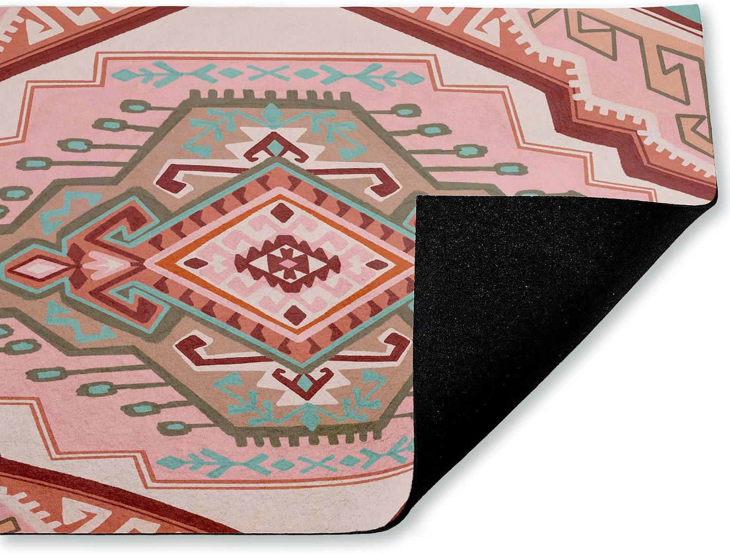Stupell Industries Terracotta Dreams Pink Boho Outdoor Door Mat, Durable Non-Slip Mat with Recycled Rubber Backing, Weather-Resistant Bohemian Desert Design by Corinne Lent, 18"x30"