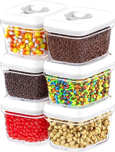 DWËLLZA KITCHEN Contenedores herméticos para almacenamiento de alimentos con tapas, 6 piezas del mismo tamaño, contenedor de despensa para especias,