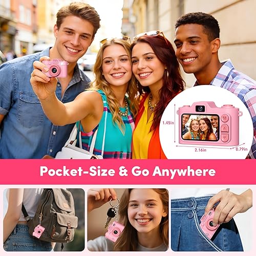 Vista 2 de Mini Camera Keychain Instant Digital, 1080P Mini Digital Camcorder with 32G, Tiny Pocket Camera for Travel Vlog Fun Recording, Long