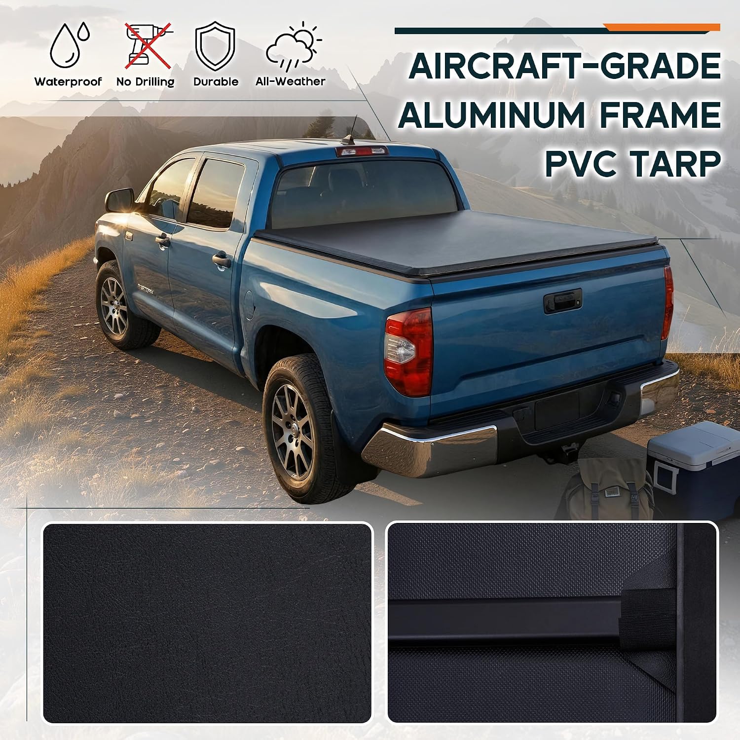 Albott 5.5 FT Soft Roll-up Truck Bed Tonneau Cover for 2022–2026 Toyota Tundra, Fits Fleetside Bed with or Without Deck Rail System