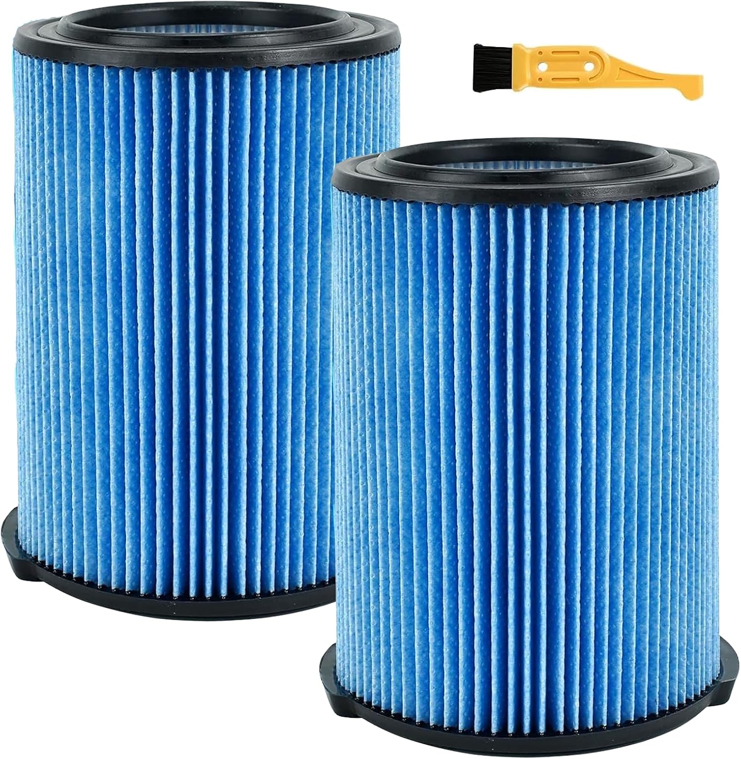 VF6000 5-Layer Pleated Replacement Filter Compatible with Ridgid 5-20 Gallon Wet Dry Vacuums WD5500 WD0671 WD6425 WD7000 WD1280 WD1851 WD1680 WD1956 RV2400A 1400RV RV2600B (2 Filters + 4 Bags)