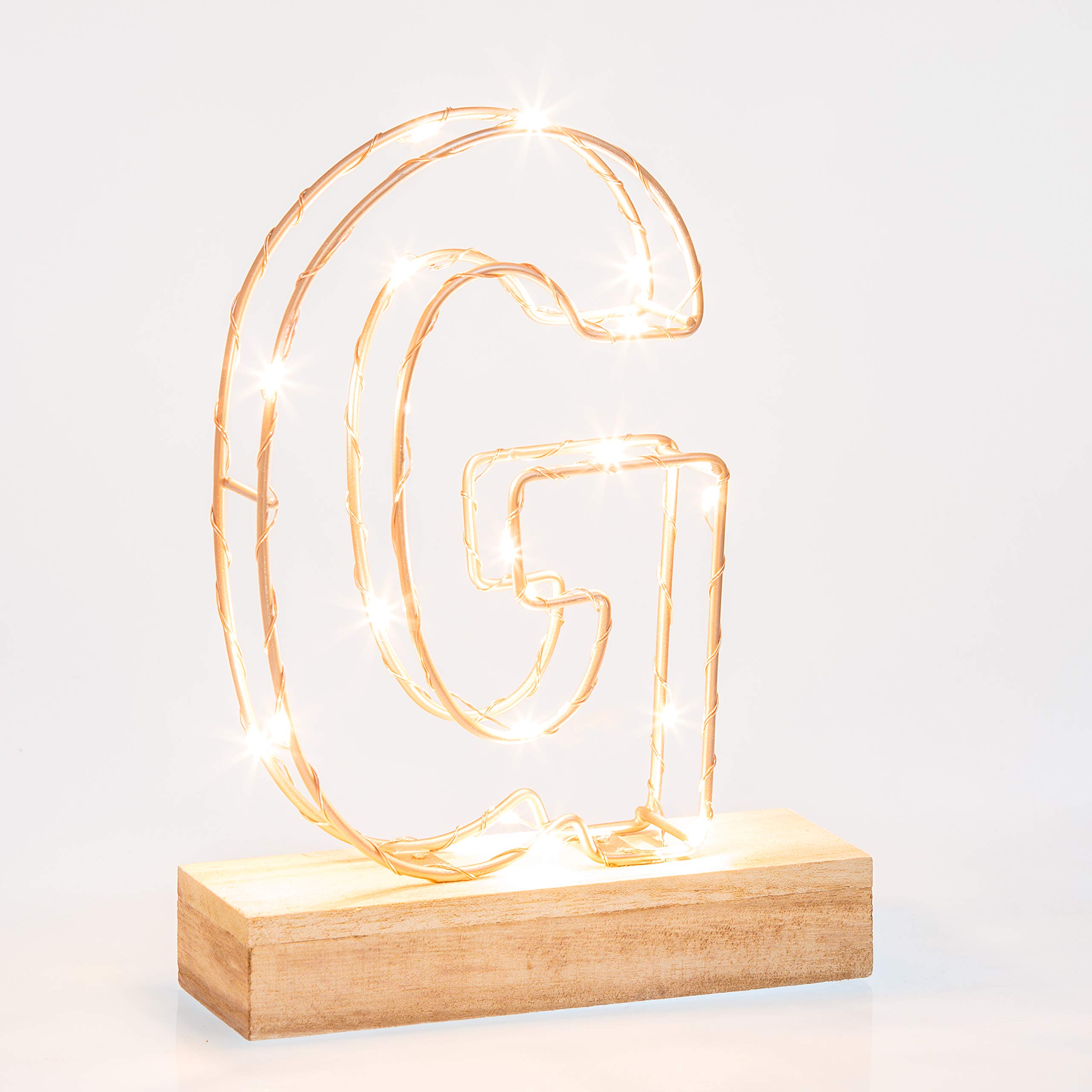 Echo Three Letter Light Wire Frame G - Rose Gold
