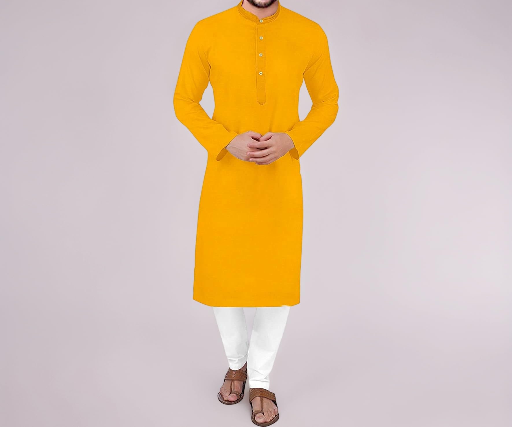 Gauri Laxmi Enterprise Men Cotton Blend Straight Kurta