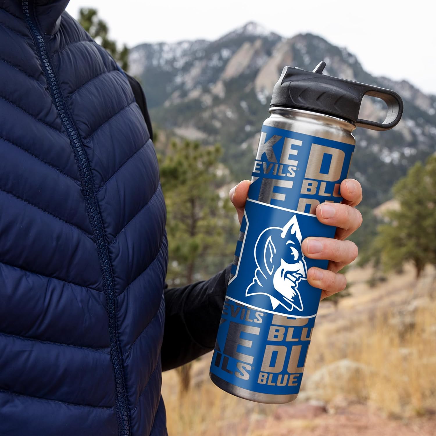 Rico Industries NCAA Duke Blue Devils Standard 22oz Stainless Steel Tumbler with Lid - Great For Coffee, Tea, Water or Cocktails