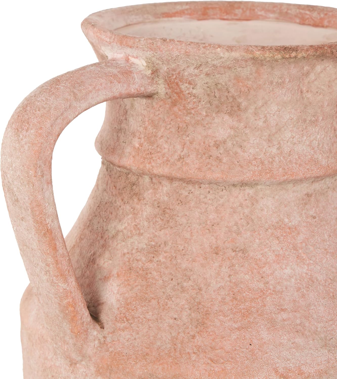 Deco 79 Ceramic Antique Style Vase with Handles, 9" x 7" x 12", Pink